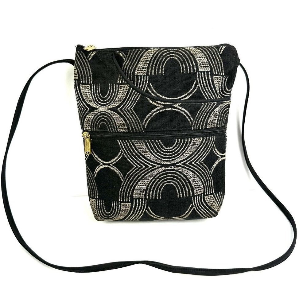 Danny K Purse Beverly Hills Crossbody Bag Black Gold‎ Shimmer Handbag Purse